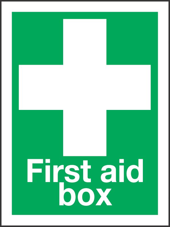 Image of "First Aid Box" Sign 200mm x 150mm 