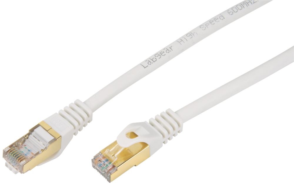 Image of Labgear White Shielded RJ45 Cat 7 Ethernet Patch Lead 10m 