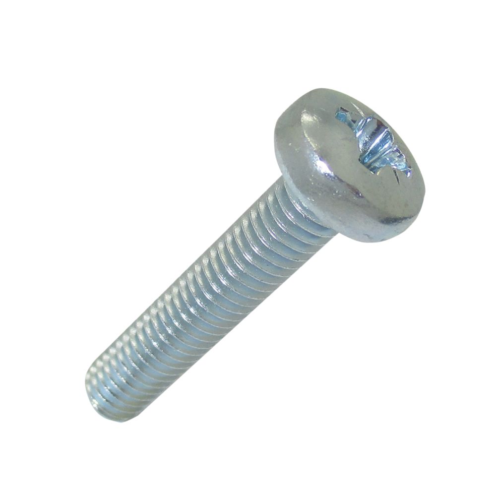 Image of Easyfix Bright Zinc-Plated Pan Machine Screws M6 x 30mm 25 Pack 