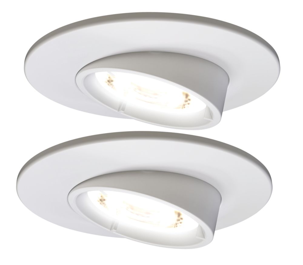 Image of 4lite Tilt Fire Rated LED Smart Downlight White 5W 440lm 2 Pack 