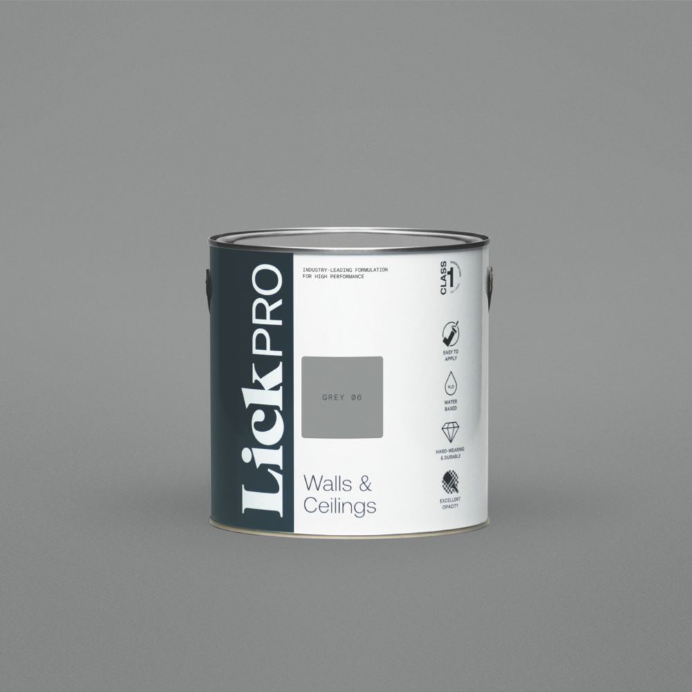 Image of LickPro Eggshell Grey 06 Emulsion Paint 2.5Ltr 