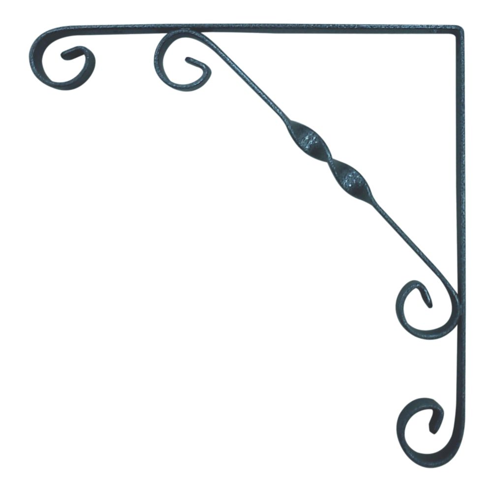 Image of Ornamental Scroll Shelf Brackets Granite 250mm x 250mm 10 Pack 