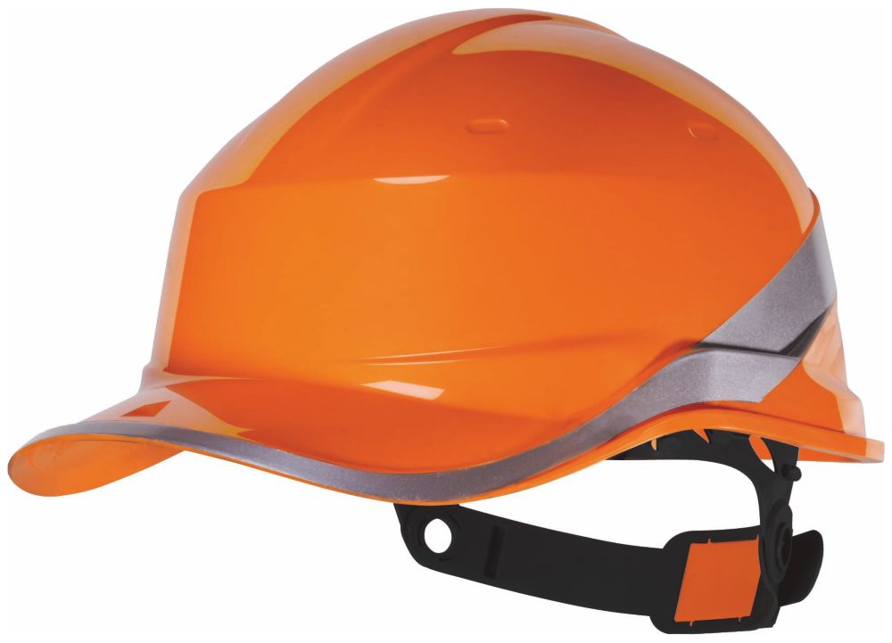 Image of Delta Plus Diamond V Premium Push-Button Safety Helmet Orange 