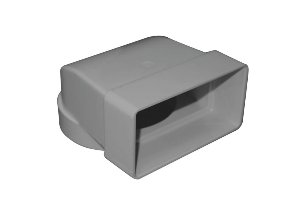 Image of Manrose Round to Rectangular Appliance Connector Elbow 90Â° Bend White 125mm 