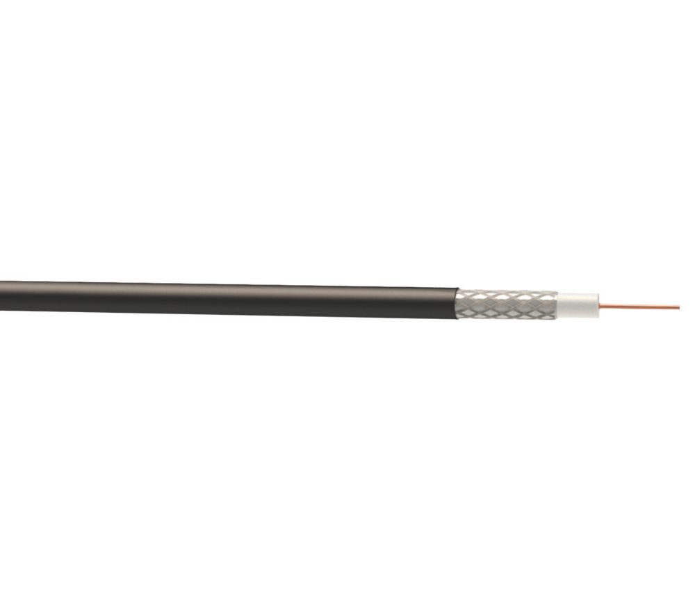 Image of Time RG6 Black 1-Core Round Coaxial Cable 50m Drum 