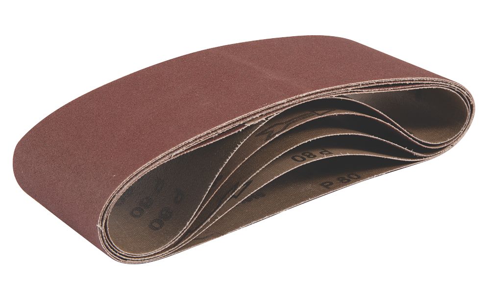 Image of Titan Sanding Belt Unpunched 610mm x 100mm 80 Grit 5 Pack 