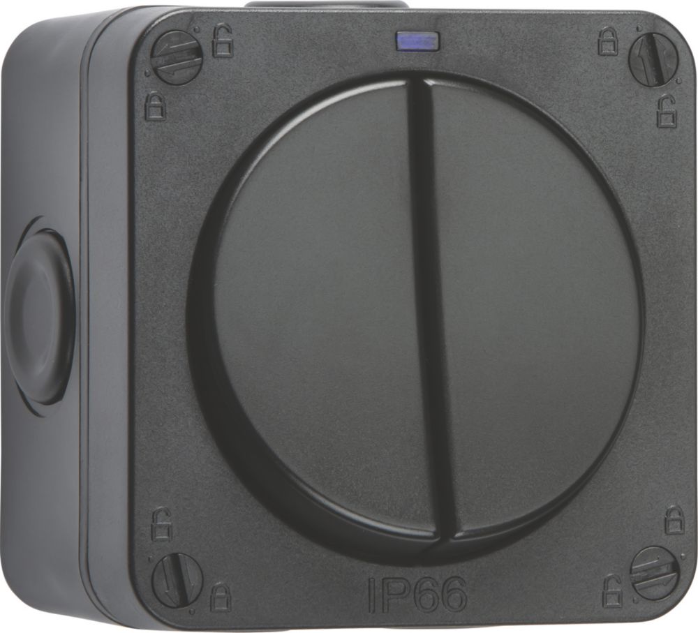 Image of Knightsbridge IP66 20AX 2-Gang 2-Way Weatherproof Outdoor Switch with LED 