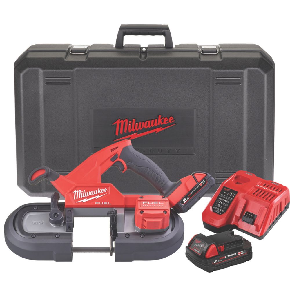 Image of Milwaukee M18FBS85-202C 85mm 18V 2 x 2.0Ah Li-Ion RedLithium Brushless Cordless Bandsaw 