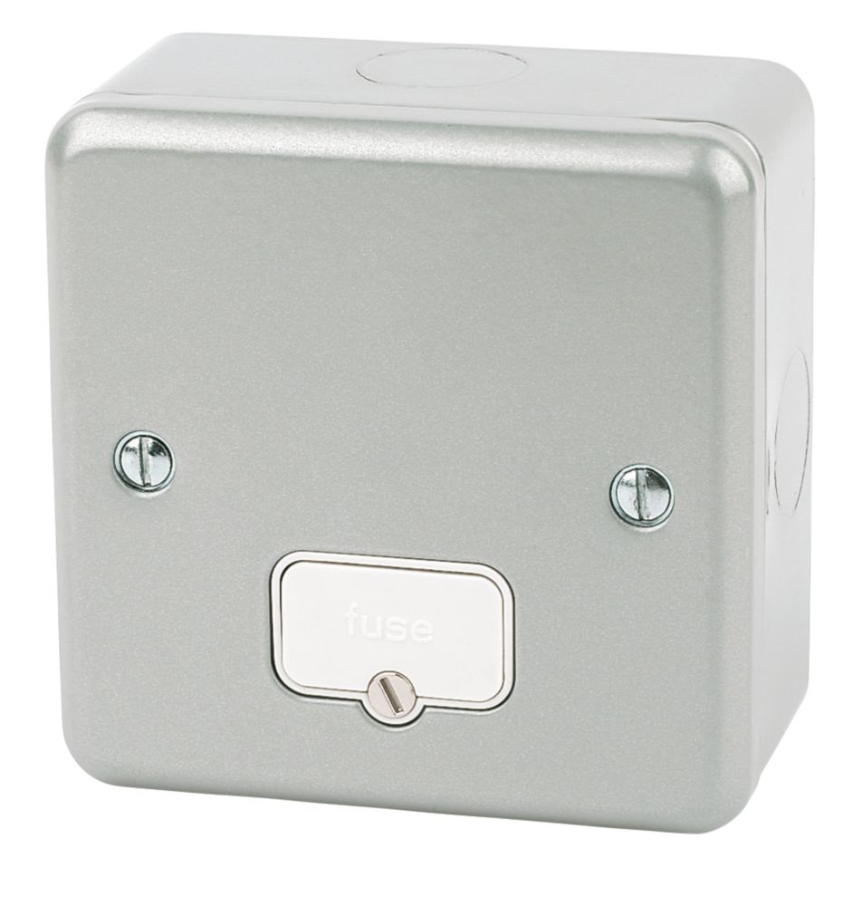Image of MK Metalclad Plus 13A Unswitched Metal Clad Fused Spur with White Inserts 
