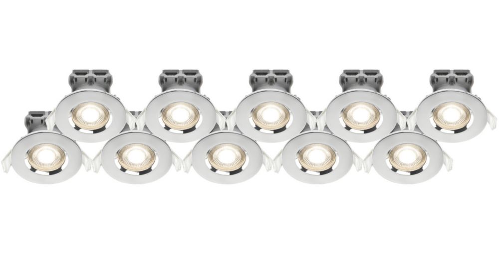 Image of LAP Fixed LED Downlights Chrome 4.5W 420lm 10 Pack 