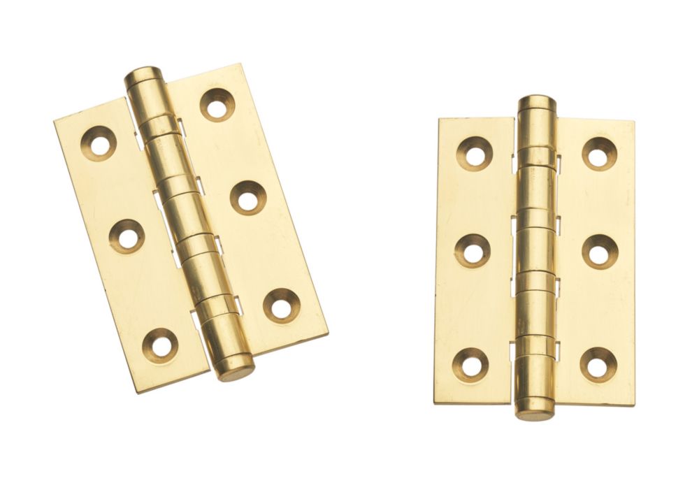 Image of Smith & Locke Polished Brass Ball Bearing Hinges 75mm x 50.8mm 2 Pack 