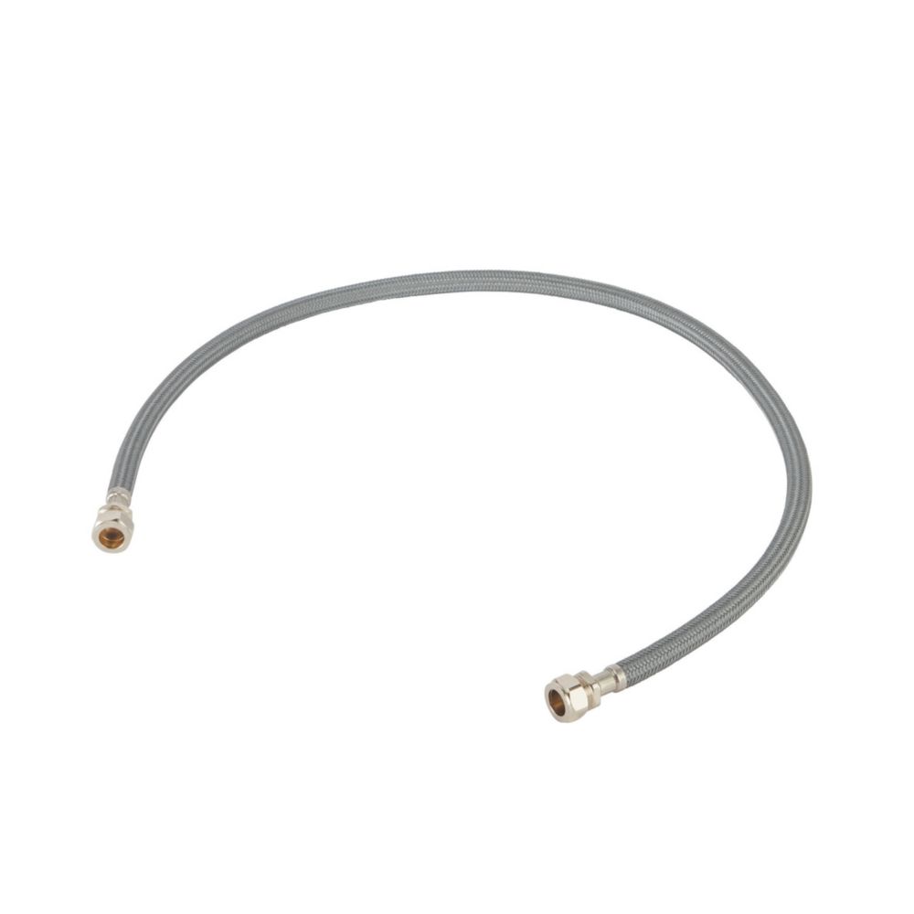 Image of Flomasta Straight Flexible Compression Hose 15mm x 1/2" x 1000mm 