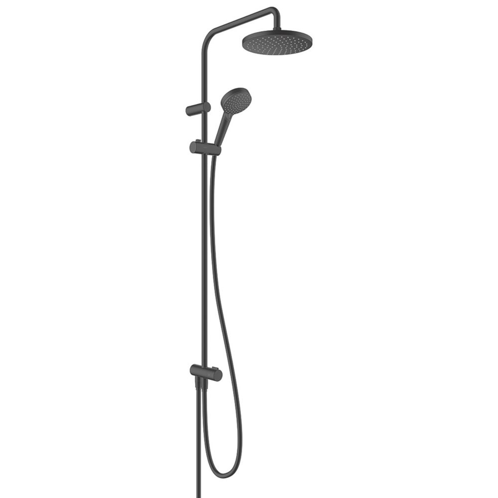 Image of Hansgrohe Vernis Blend 200 1Jet EcoSmart Reno Shower Set Modern Design Matt Black 