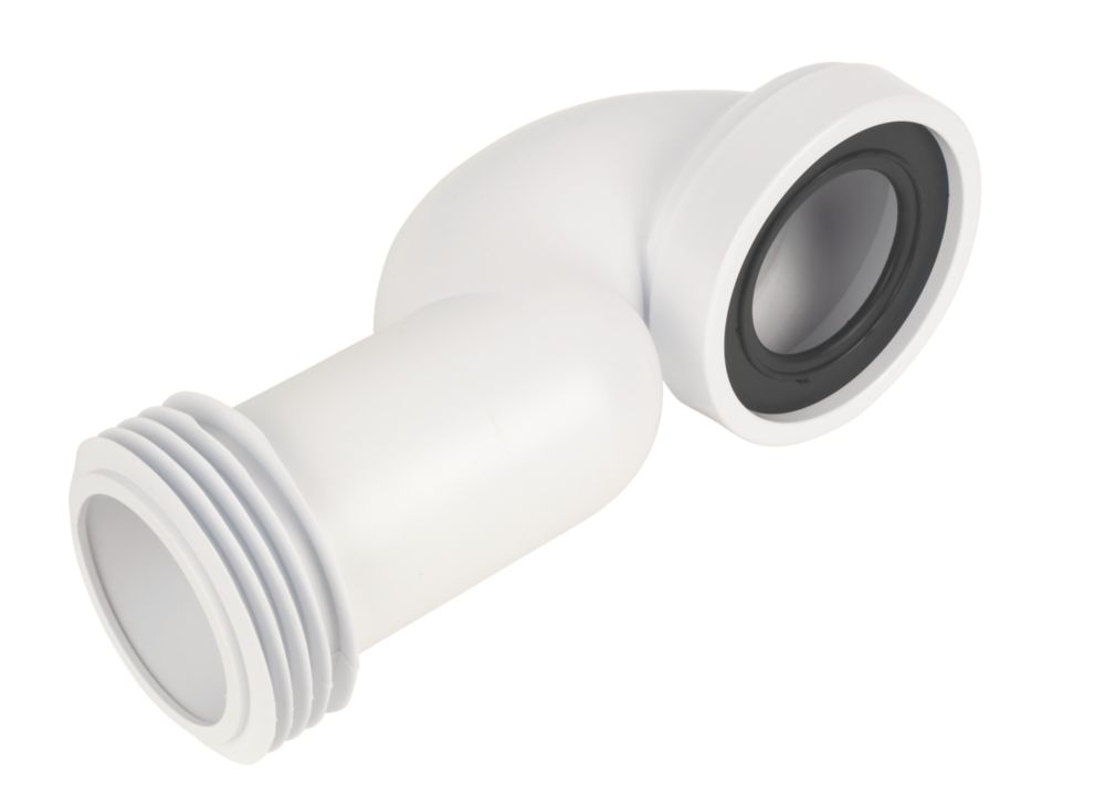Image of McAlpine Rigid 90Â° Space Saving Pan Connector White 354mm 