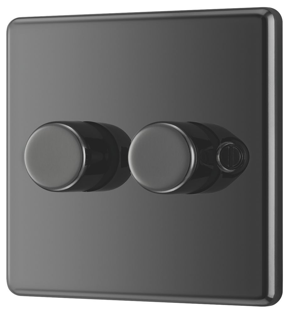 Image of LAP 2-Gang 2-Way LED Dimmer Switch Black Nickel 