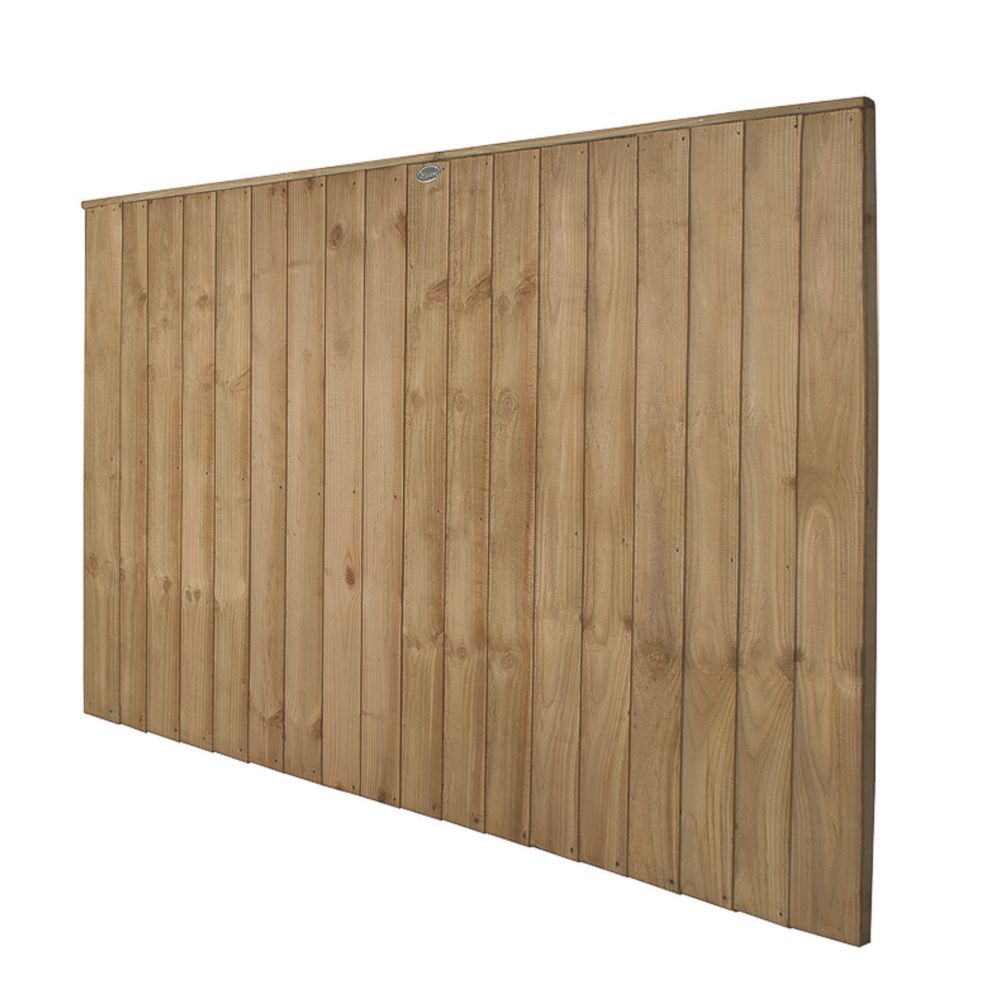 Image of Forest Vertical Board Closeboard Garden Fencing Panel Natural Timber 6' x 4' Pack of 20 