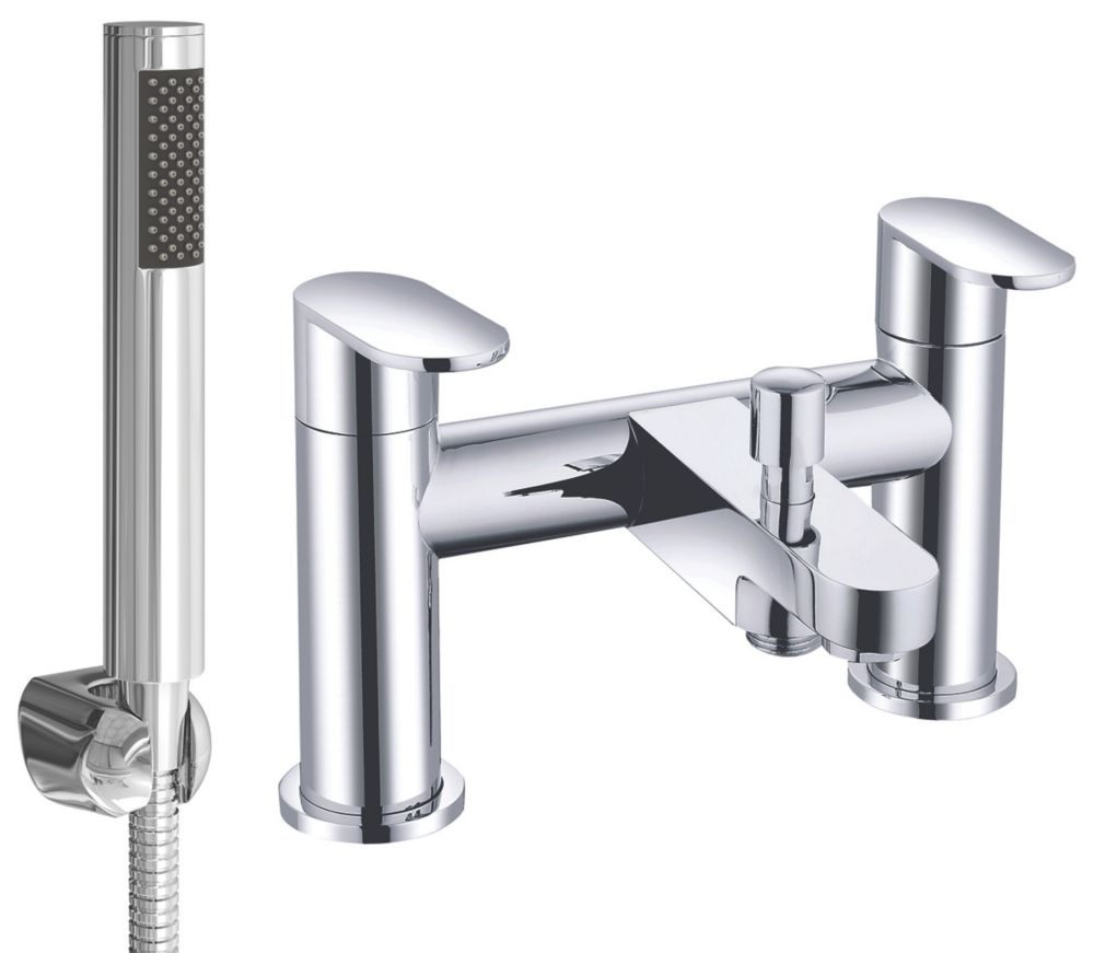 Image of ETAL Juno Deck-Mounted Bath Shower Mixer Tap Polished Chrome 