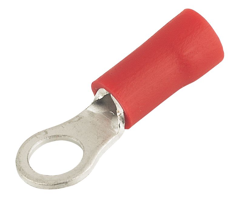 Image of Insulated Red 4mm Ring Crimp 100 Pack 