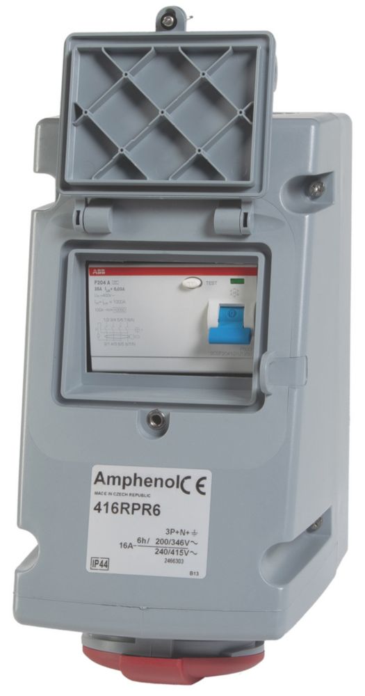 Image of ABB 16A 3P+N+E Socket with 25A RCD 240/415V 
