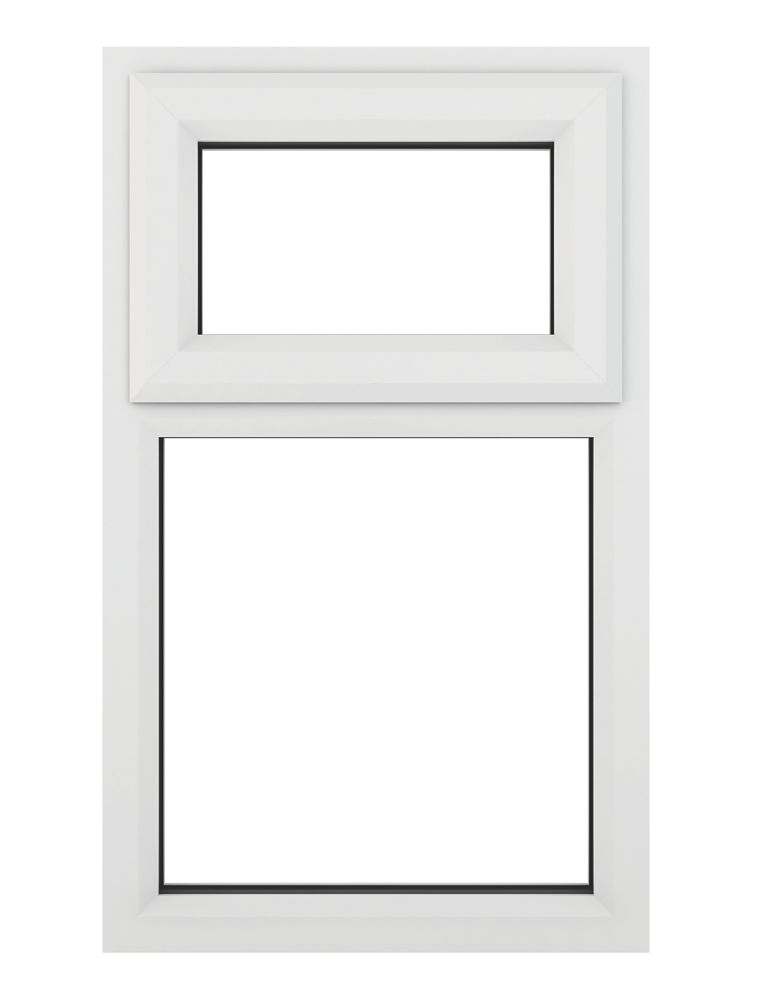 Image of Crystal Top Opening Clear Triple-Glazed Casement White uPVC Window 610mm x 1040mm 