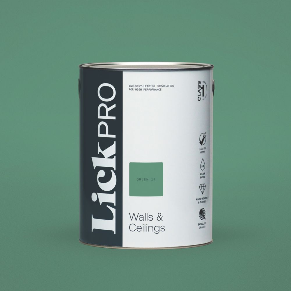 Image of LickPro Eggshell Green 17 Emulsion Paint 5Ltr 