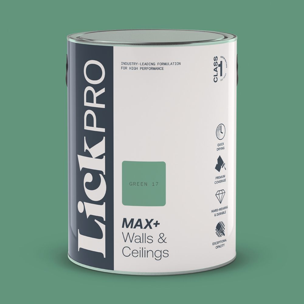 Image of LickPro Eggshell Green 17 Emulsion Paint 5Ltr 