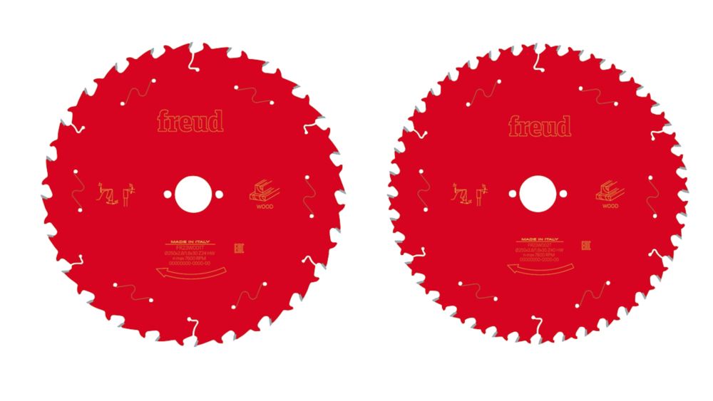 Image of Freud Wood Table Saw Blade 250mm x 30mm 24 / 40T 2 Pack 