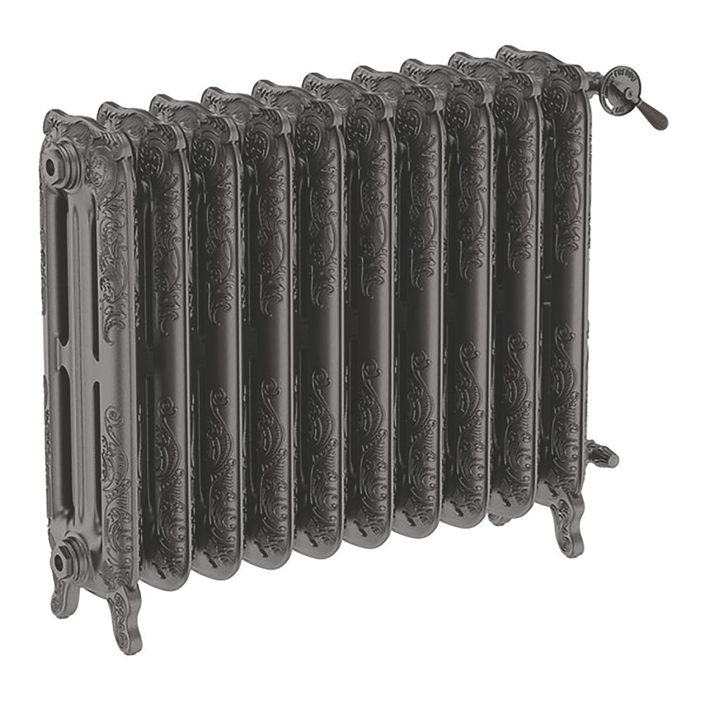 Image of Terma Oxford 3-Column Cast Iron Radiator 710mm x 852mm Raw Metal 4879BTU 