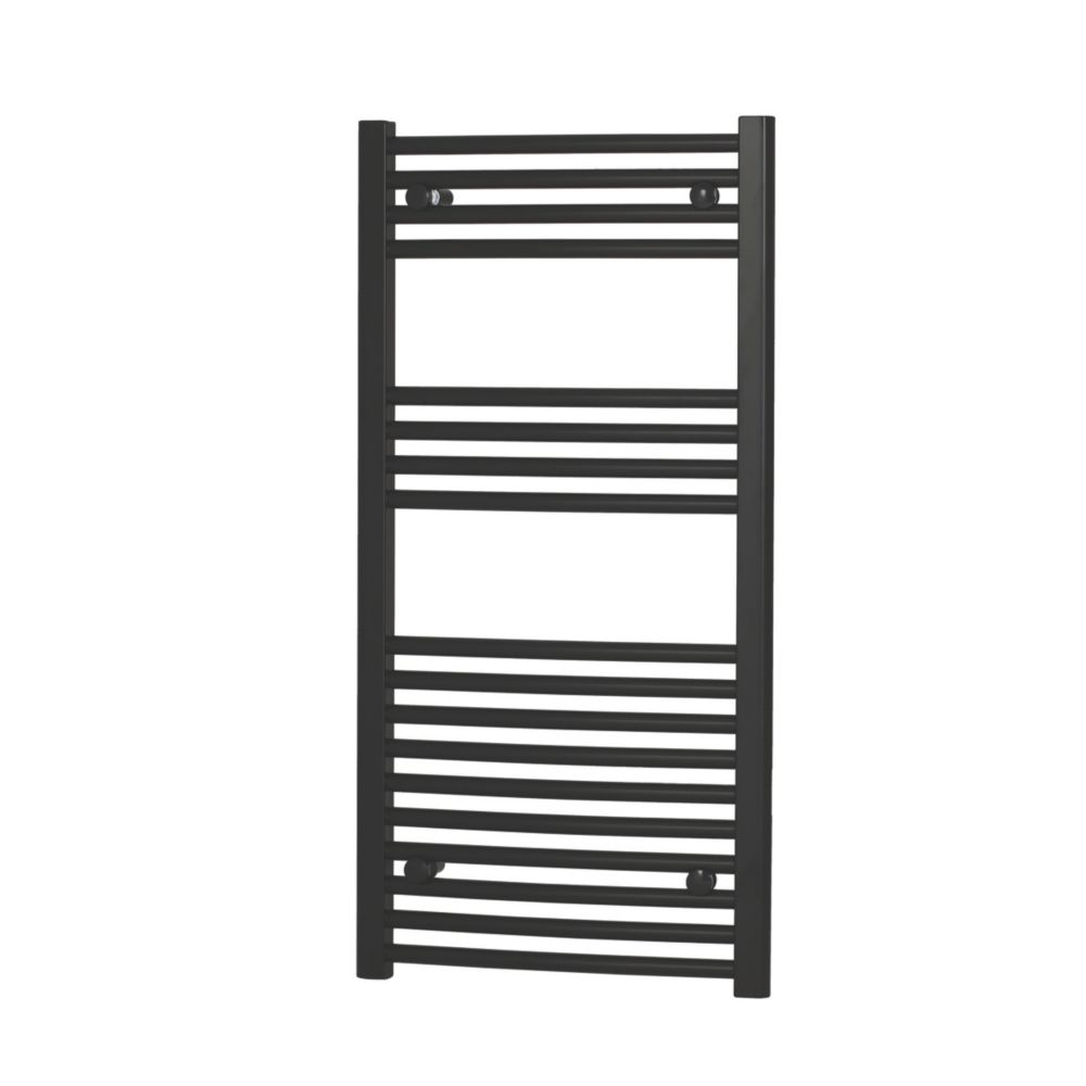 Image of Flomasta Curved Towel Radiator 1000mm x 500mm Black 1546BTU 