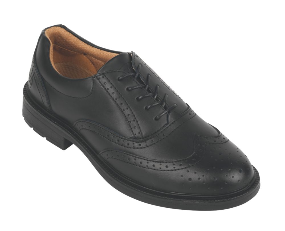 Image of City Knights Brogue Safety Shoes Black Size 8 