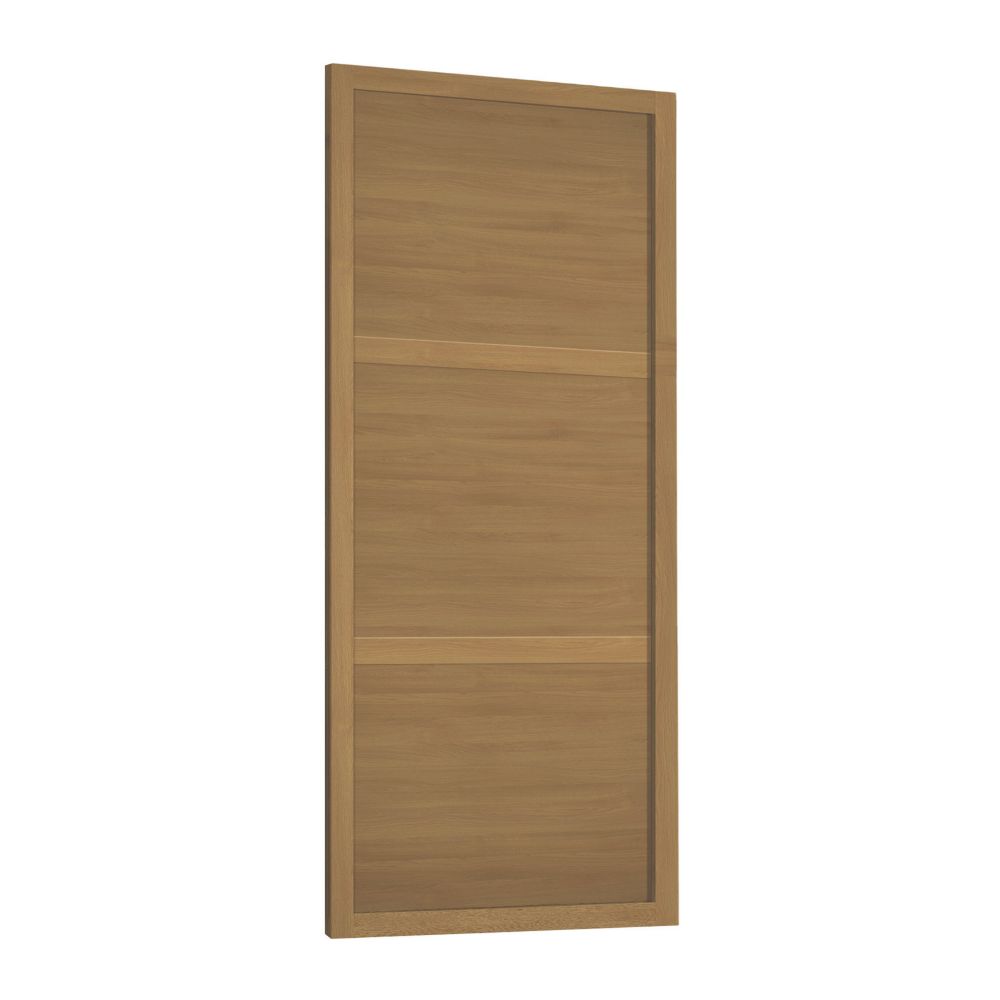 Image of Spacepro Shaker 1-Door Sliding Wardrobe Door Oak Frame Oak Panel 762mm x 2260mm 