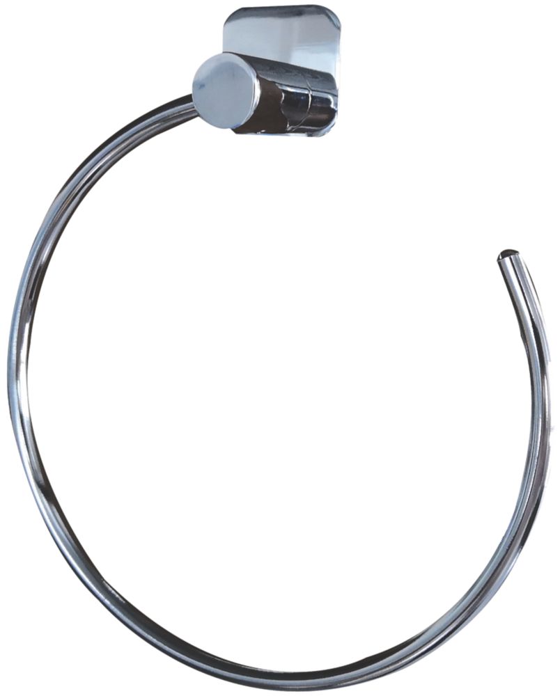 Image of Cooke & Lewis Towel Ring Chrome 178 x 35 x 202mm 
