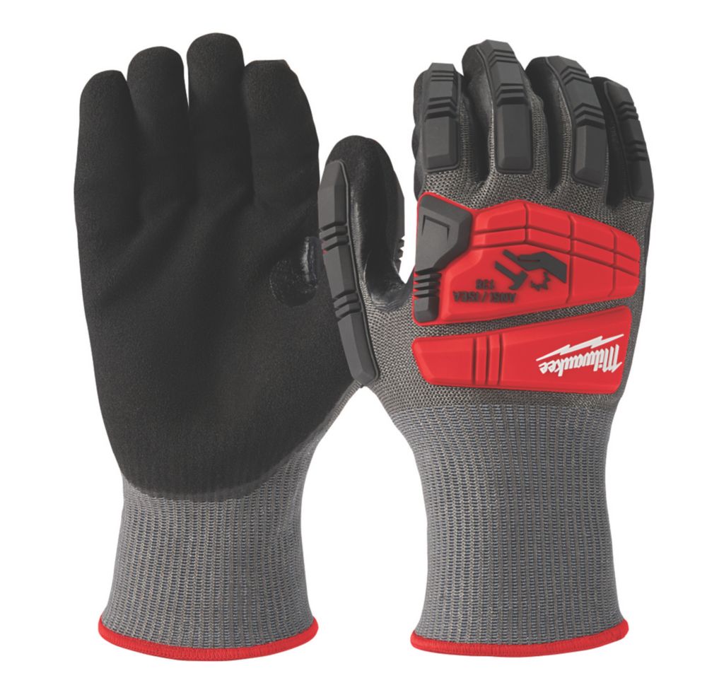 Image of Milwaukee Impact Cut Level 5 Gloves Grey / Red Medium 