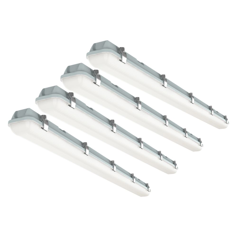 Image of 4lite Single 6ft LED IP65 Non-Corrosive Batten 34W 3800lm 220-240V 4 Pack 