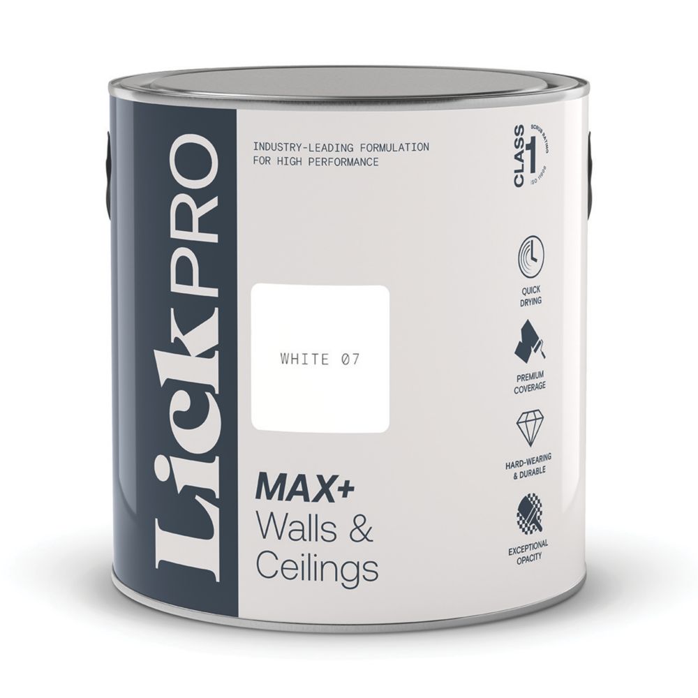 Image of LickPro Eggshell White 07 Emulsion Paint 2.5Ltr 