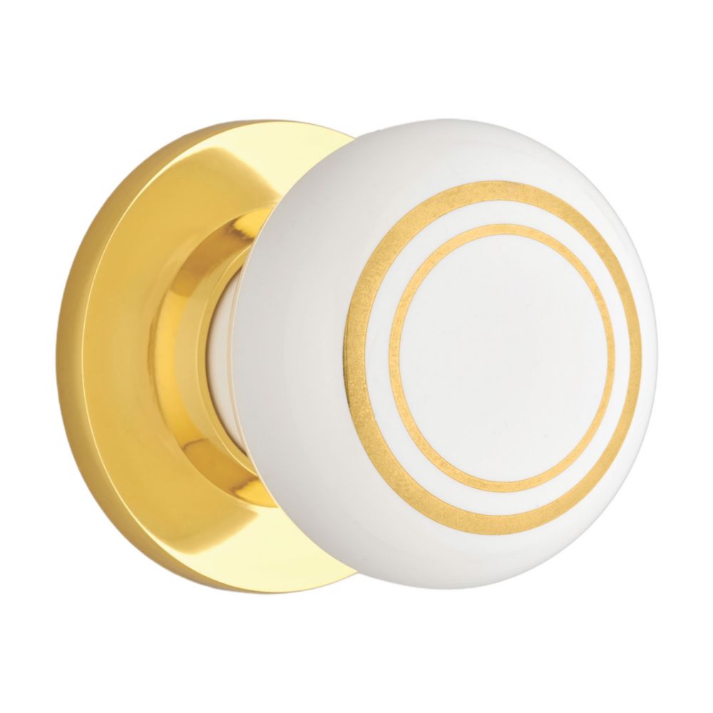 Designer Levers Door Knob on Brass Base 60mm Pair White (233KK)