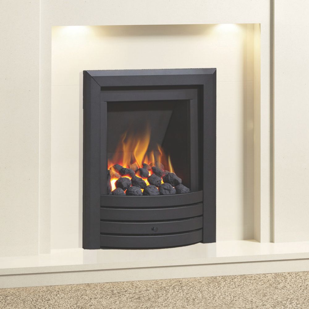 Image of Be Modern Design Black Rotary Control Inset Gas Manual Fire 510mm x 123mm x 605mm 