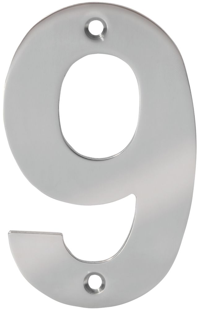 Image of Eclipse Door Numeral 9 Polished Stainless Steel 100mm 