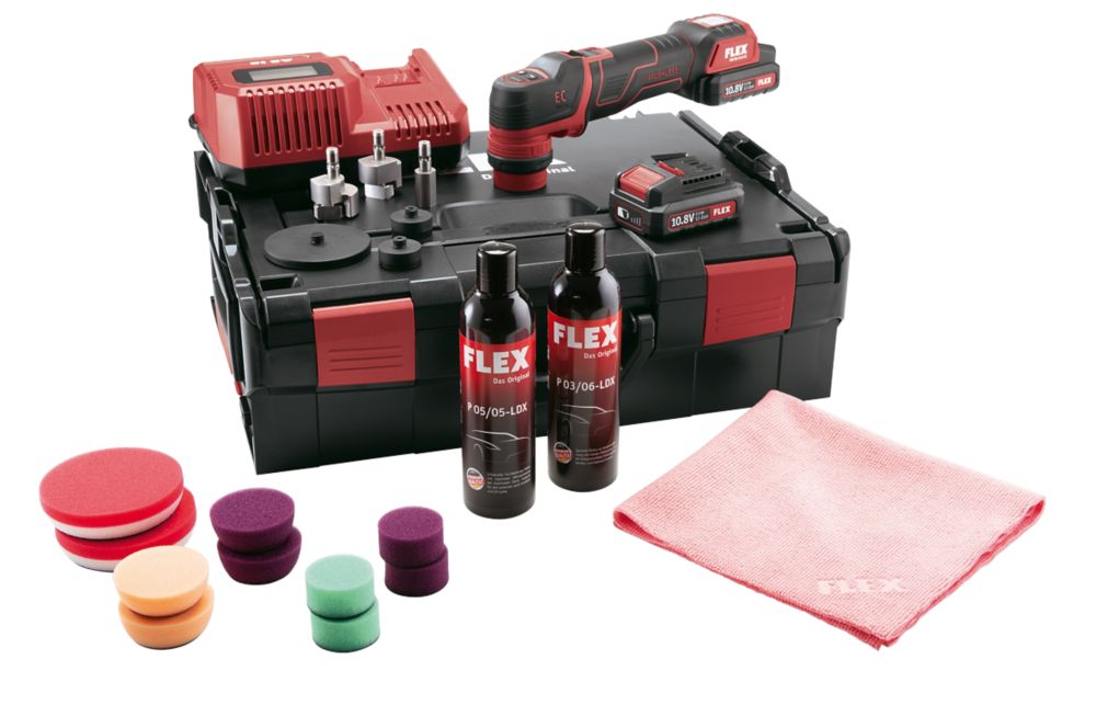 Image of Flex PXE80 10.8-EC 75mm 10.8V 2 x 2.5Ah Li-Ion Brushless Cordless Polisher Kit 
