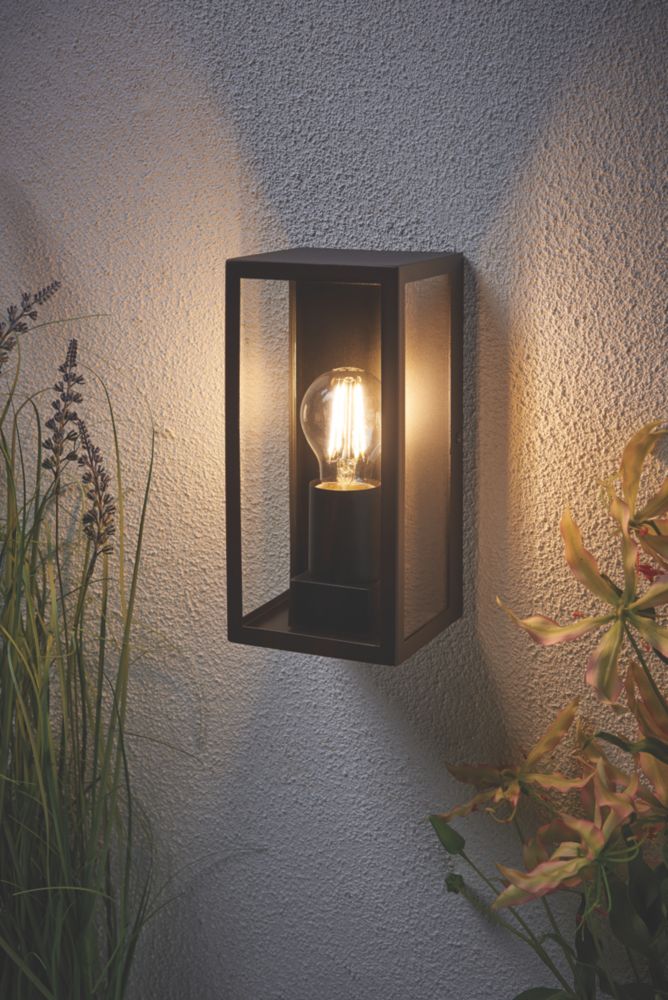 Image of LAP Breton Outdoor Rectangular Frame Lantern Matt Black 