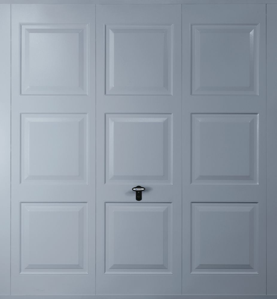 Image of Gliderol Georgian 7' 6" x 6' 6" Non-Insulated Frameless Steel Up & Over Garage Door Window Grey 