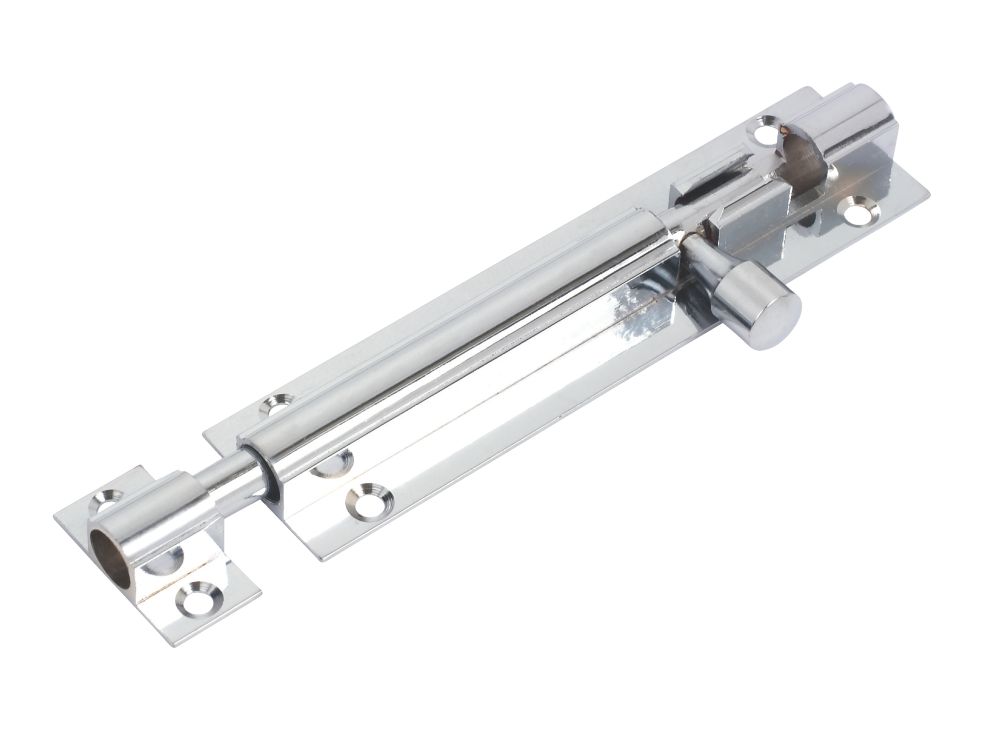 Image of Straight Door Bolt Polished Chrome 102mm 