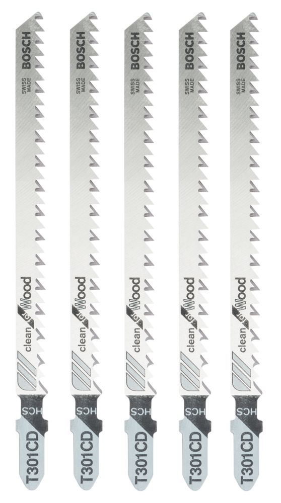 Image of Bosch T301CD Softwood & Plywood Jigsaw Blades 117mm 5 Pack 