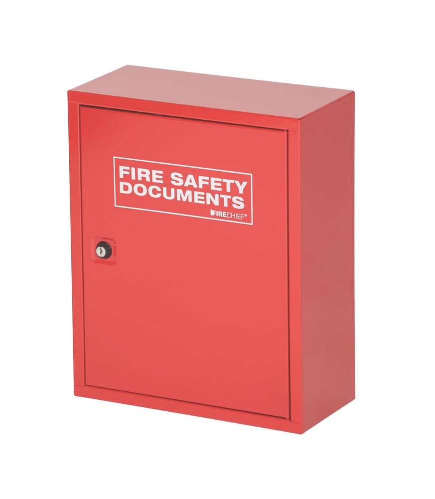 Image of Firechief Key Lock Fire Document Cabinet 300mm x 140mm x 370mm Red 