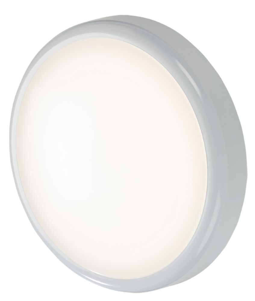 Image of Knightsbridge BT14ACTS Indoor & Outdoor Round LED CCT Adjustable Bulkhead With Microwave Sensor White 14W 1130-1260lm 
