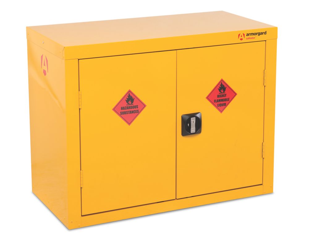 Image of Armorgard Safestor Hazardous Floor Cupboard Yellow 900mm x 465mm x 700mm 