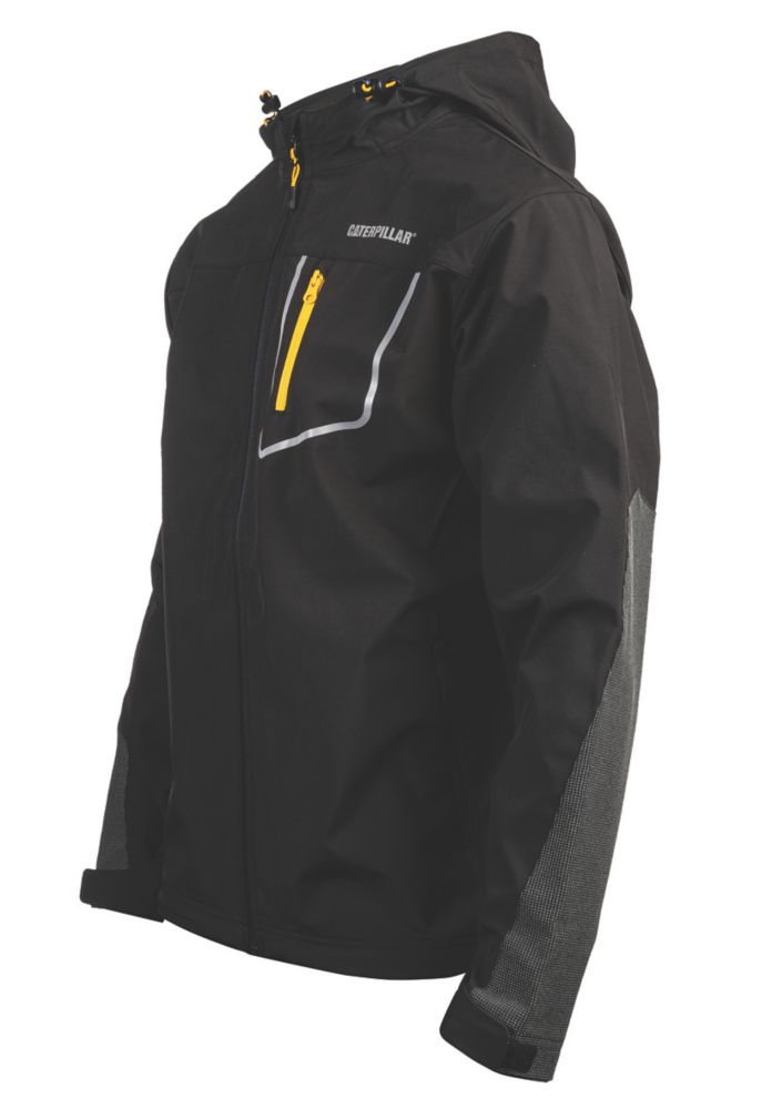 Image of CAT Capstone Hooded Soft Shell Jacket Black Medium 38-40" Chest 