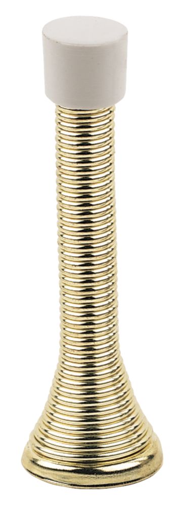 Image of Cylinder Projection Door Stops 24 x 75mm Electro Brass 10 Pack 