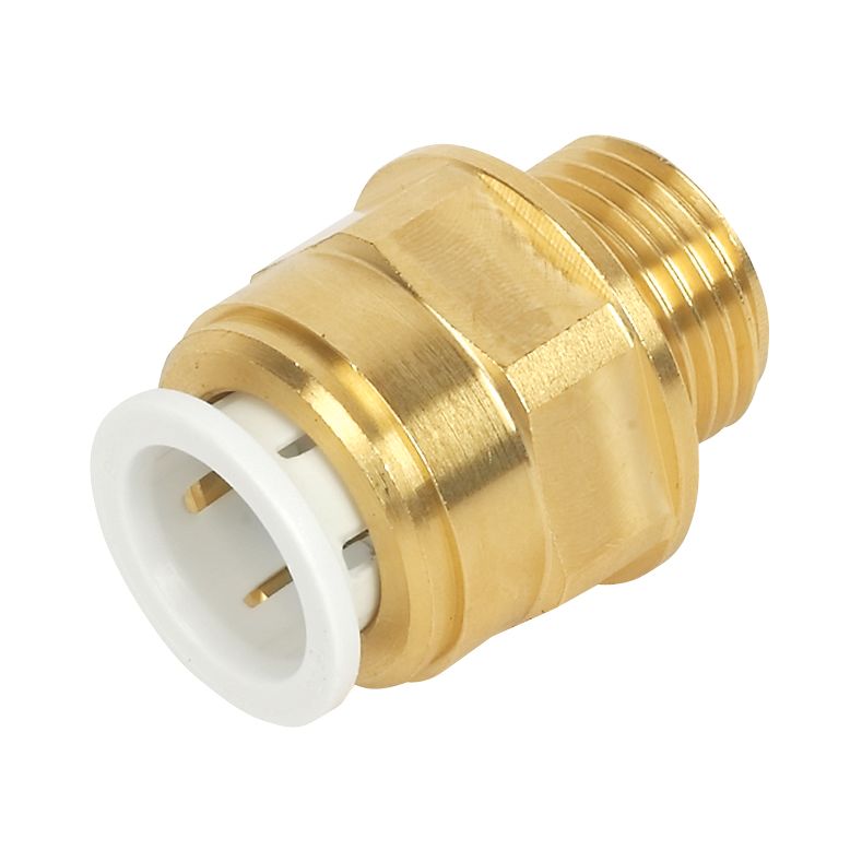 Image of JG Speedfit Brass Push-Fit Adapting Male Cylinder Coupler 15mm x 1/2" 