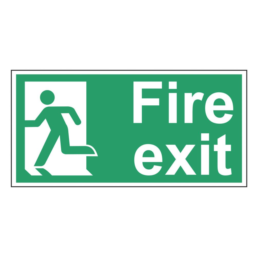 Image of Non Photoluminescent "Fire Exit Man Left" Sign 300mm x 150mm 